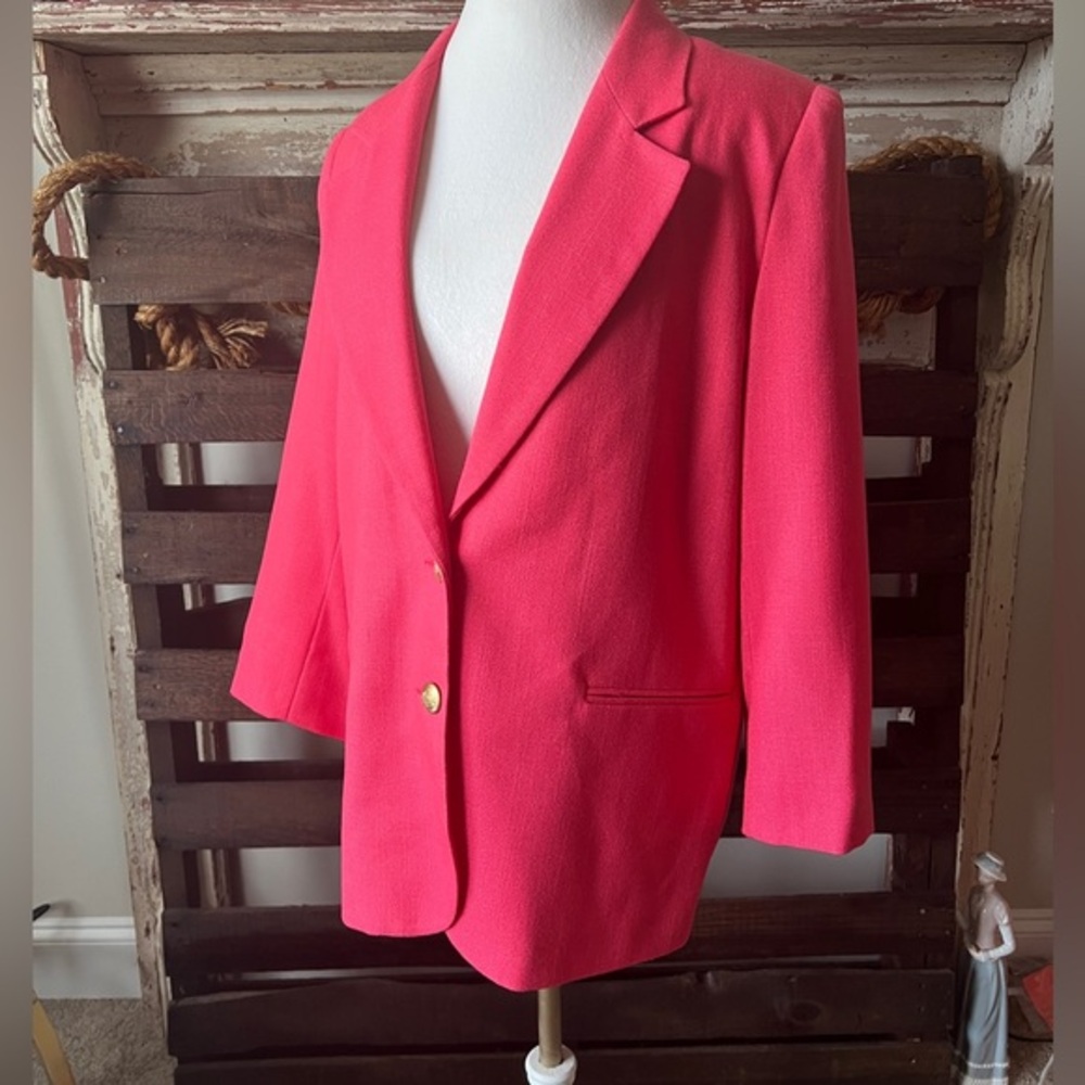 🟤APPLESEED’S Plus Blazer in Coral Sz 16